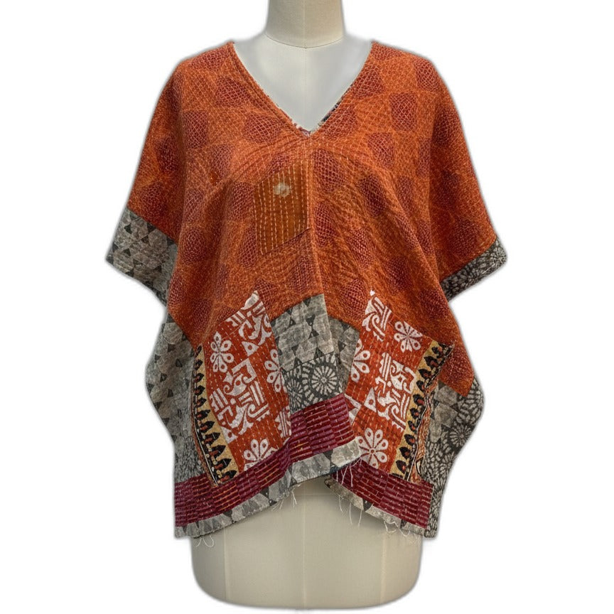 KanthaBae · High-Low Poncho Tunic · OS · RustMulti