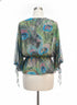 Anthropologie · Blue Tassel Peacock print top · Large · BlueGreen