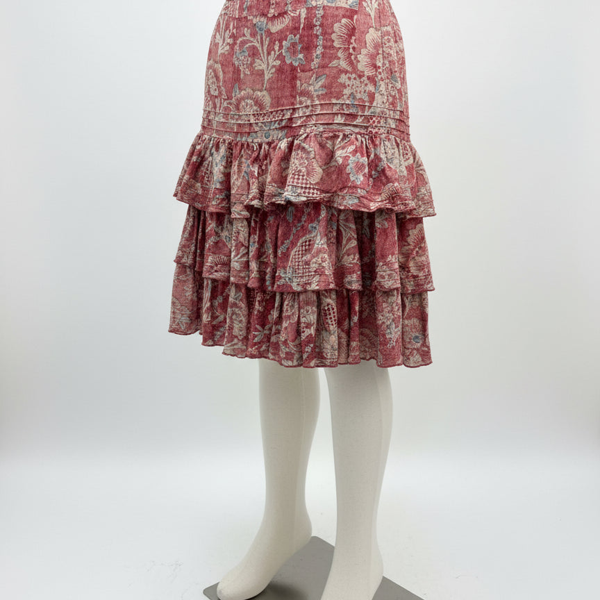 Ralph Lauren · Ralph Lauren · Boho Layered Floral Skirt · 6 · BrickCream · 6 · BrickCream