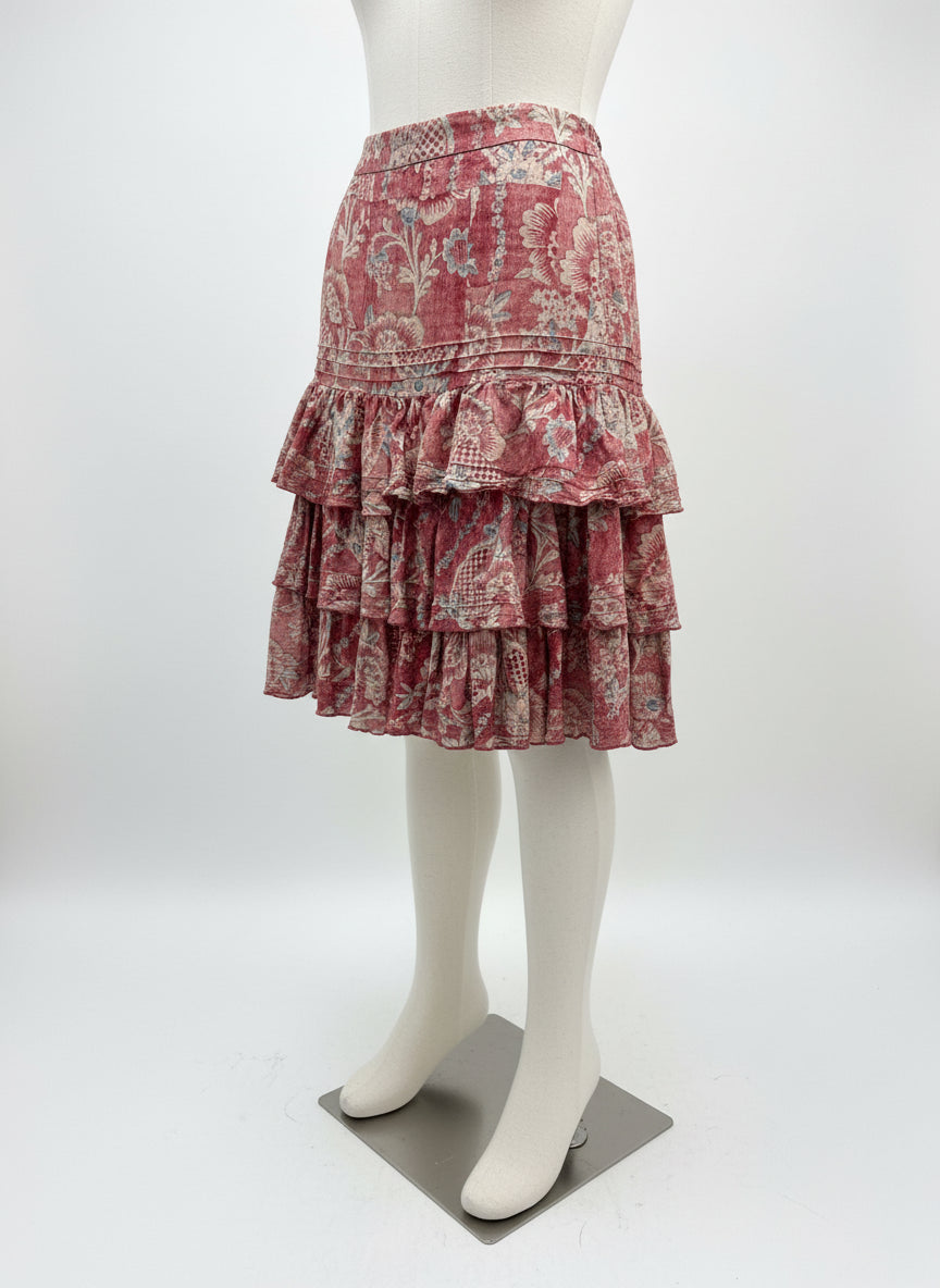 Ralph Lauren · Ralph Lauren · Boho Layered Floral Skirt · 6 · BrickCream · 6 · BrickCream