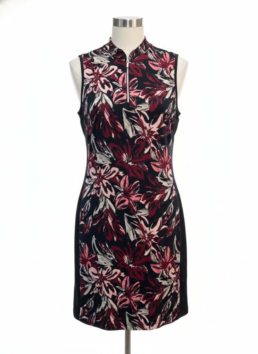 Nivo · Active golf dress · Medium · Black/Burgundy Flora