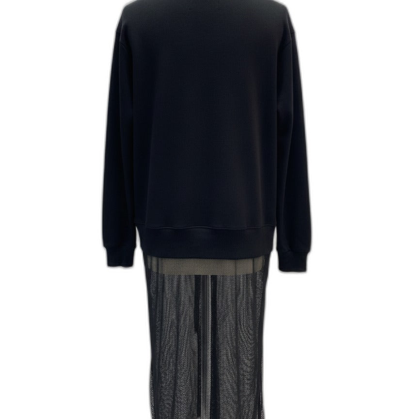 Lili Sidonio · Zip Up Cardi/Jacket w/Mesh Drape Detail · XSmall · Black
