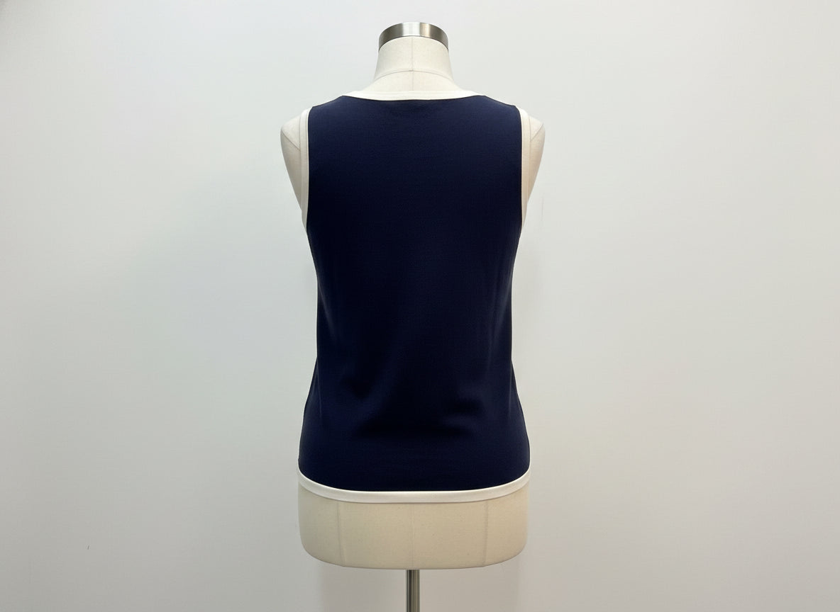 Pendleton · Knit SL Top · Large · NavyCream