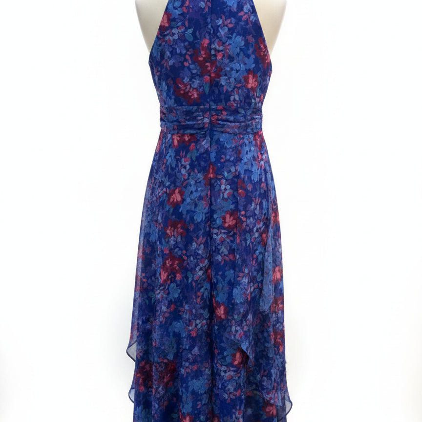 R&M Richards · Sleeveless Dress · 14 · BluePink Floral Print
