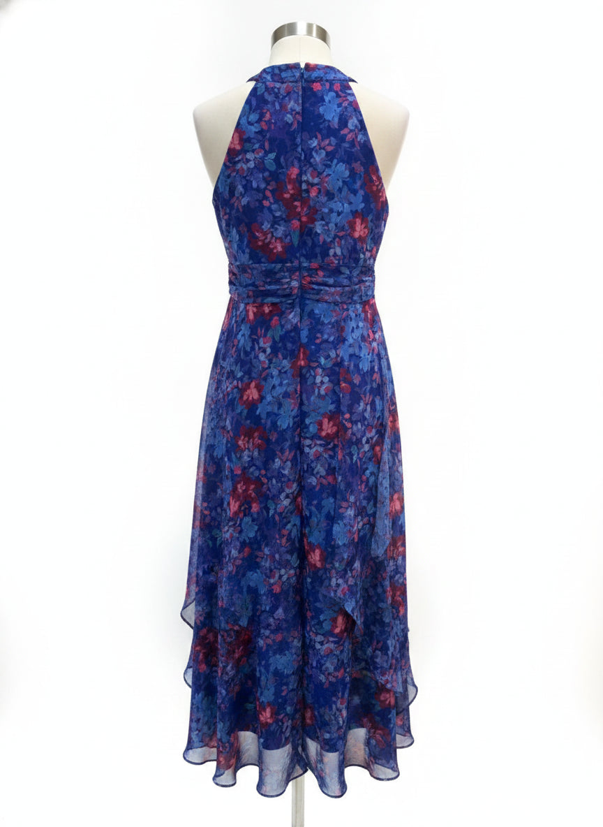 R&M Richards · Sleeveless Dress · 14 · BluePink Floral Print