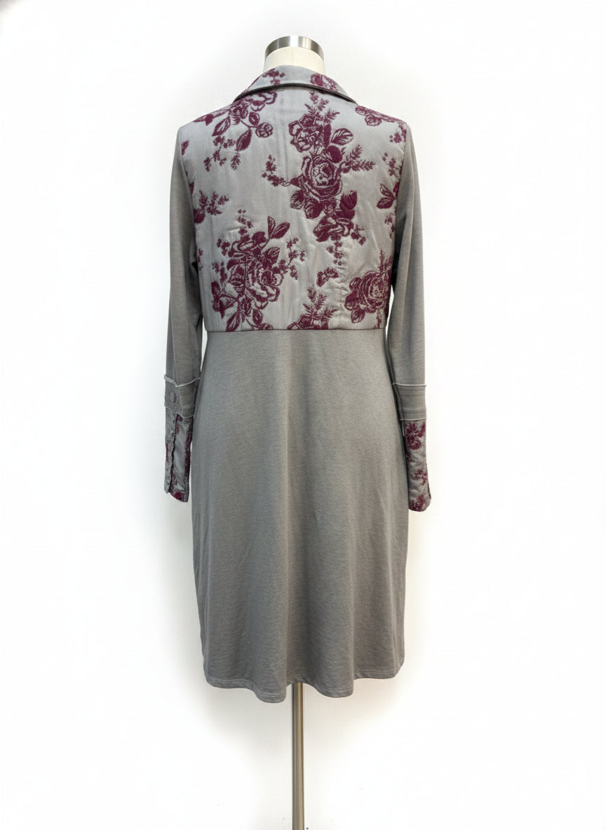 SoftSurroundings · Velveteen beaded floral details · Medium · GrayPlum