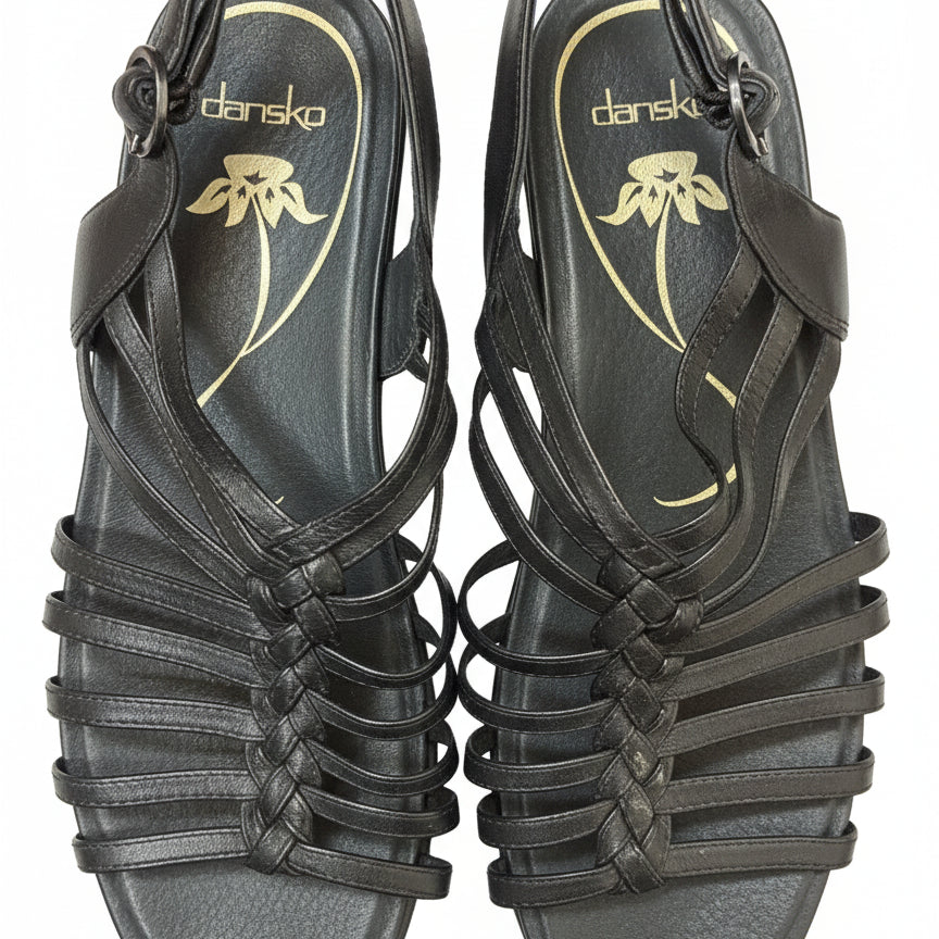 Dansko · Dana Strappy Slingback Sandals · 8.5 · Black