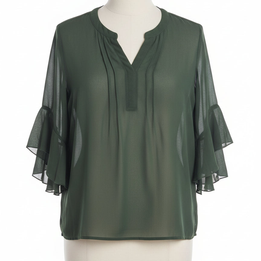 Timeson · Princess Sleeves Fashion Top · Large · Forest