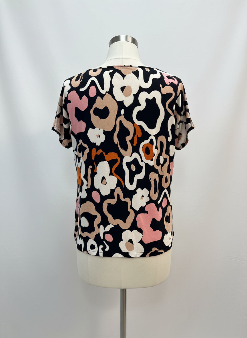 Masai · Cap Sleeve Top · 1X · BlackCream