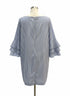 Chico's · Bell Sleeve Dress · Large P · BlueWhite Striped