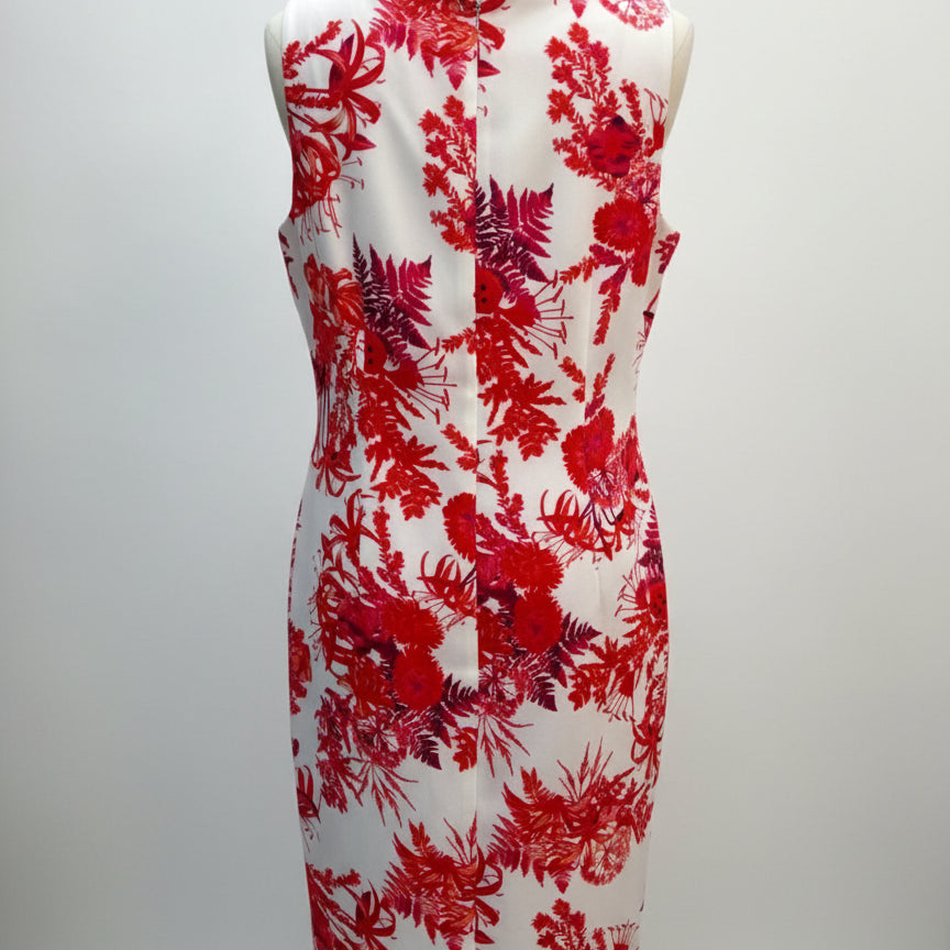 Mario Serrani · Floral Print Dress · 12 · Pink/White