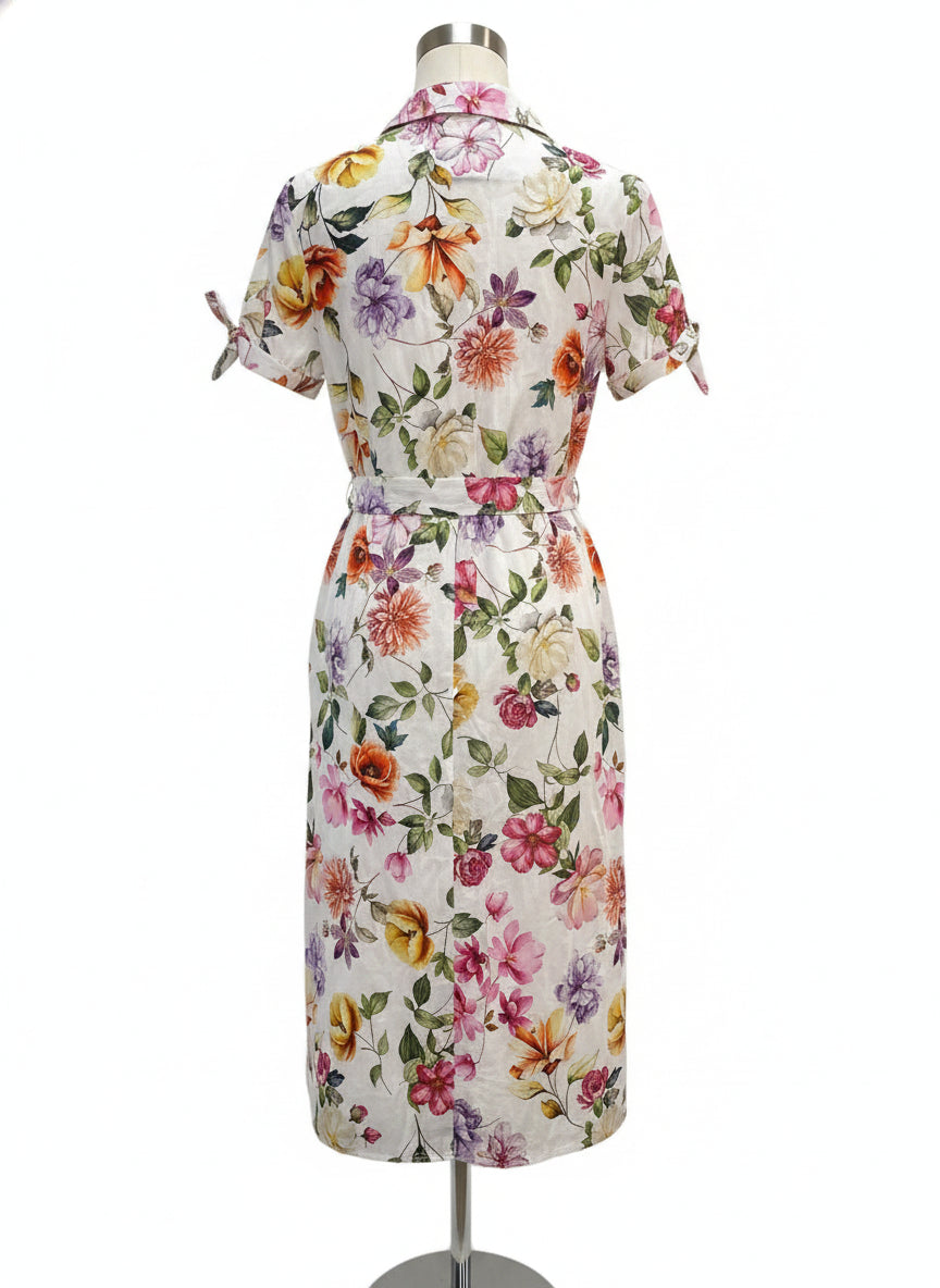 Zara · Belted Dress · XSmall · WhiteFloral