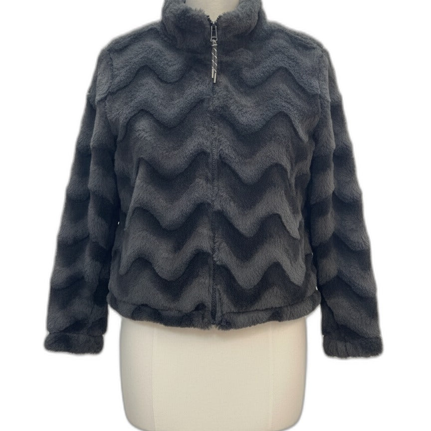 Urban Outfitters · Faux Fur fuzzy jacket · Medium · DarkGray