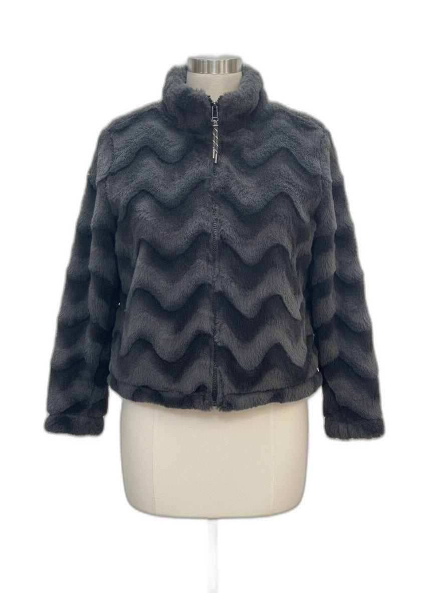 Urban Outfitters · Faux Fur fuzzy jacket · Medium · DarkGray