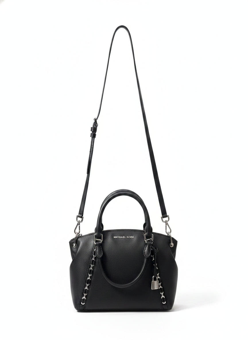 Michael Kors · Sadie Top Zip Satchel w/ Silver Tone Hardware · Satchel/ Crossbody · Black