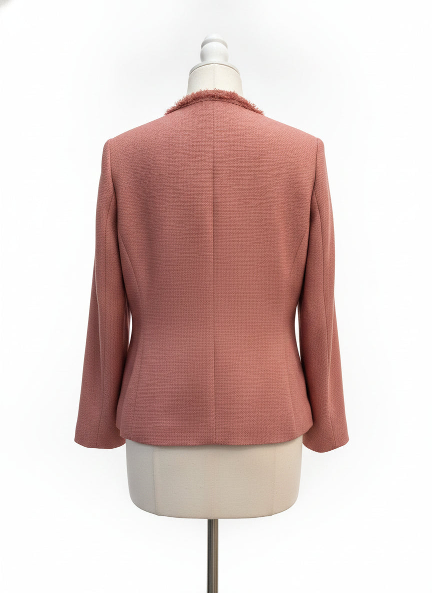 Bar III · Fringe trim, open blazer · Large · Clay