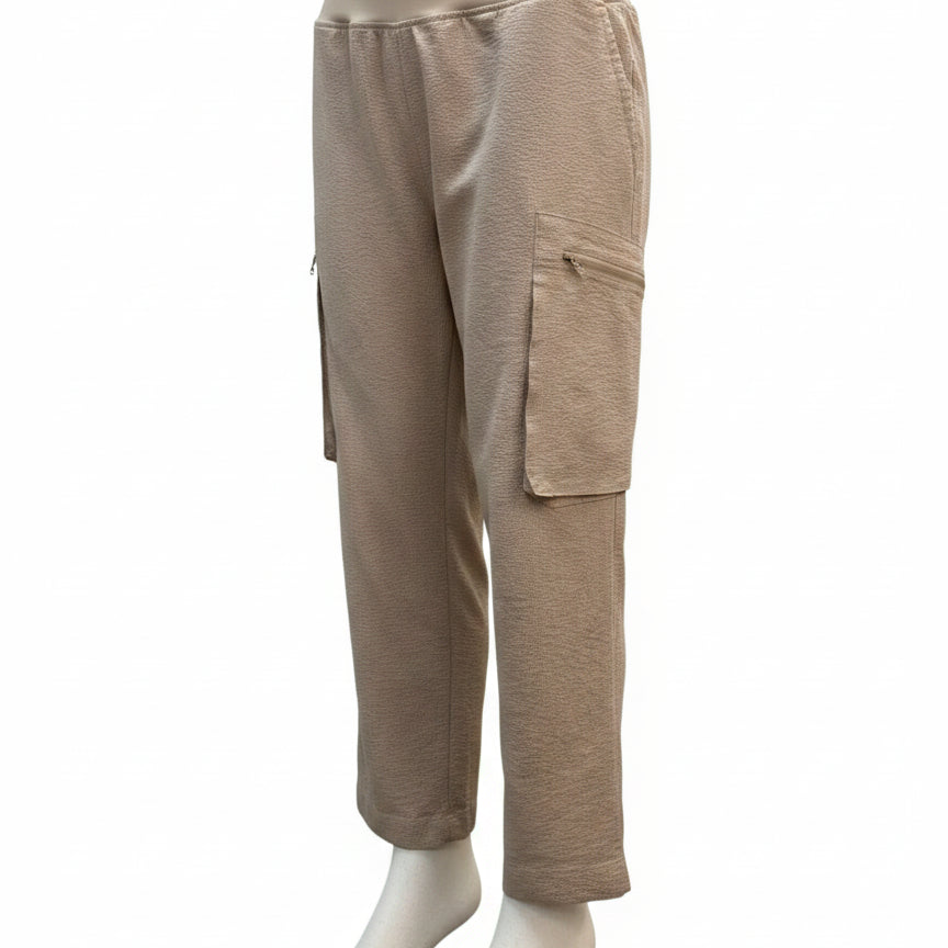 SAGE · Ankle Pants Biscotti Textured · Medium · Biscotti