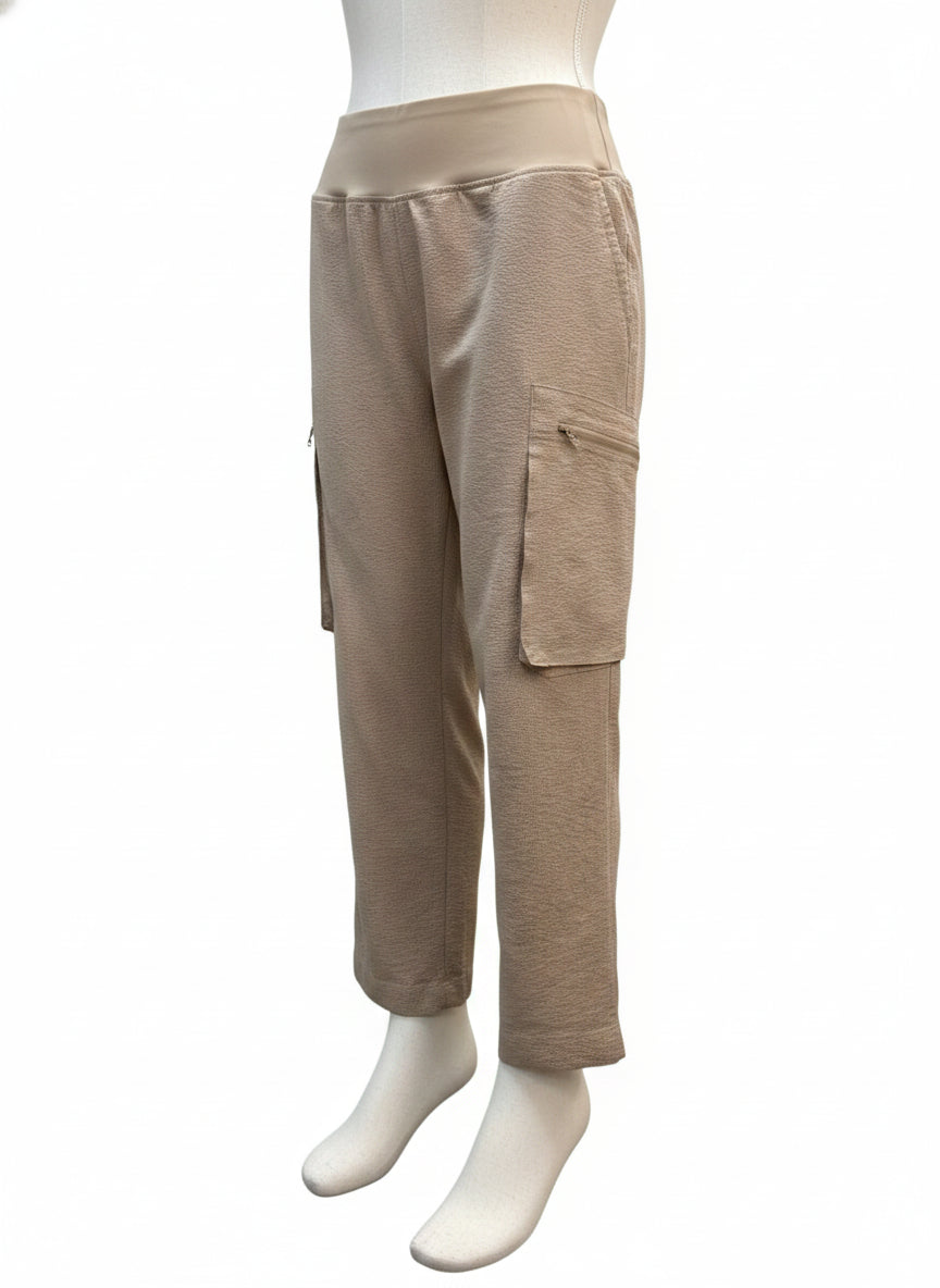 SAGE · Ankle Pants Biscotti Textured · Medium · Biscotti