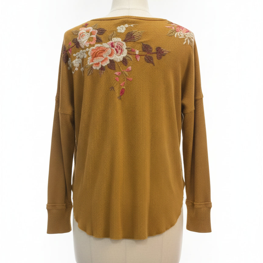 JohnnyWas · DijonCream Embroidered Floral print · Medium · DijonCream
