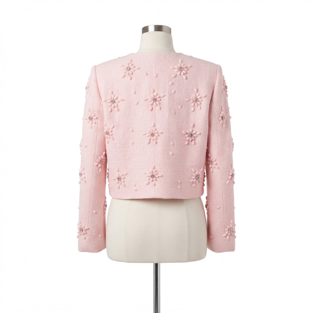 Nova Luxe · Floral Bejeweled jacket · 2X · BalletPink