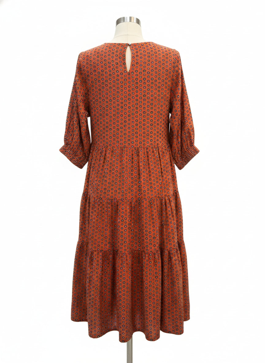 Anthropologie · Blue Tassel · Small · Rust Floral