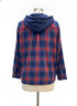 L.L.Bean · Fleece Lined Hooded Plaid Shacket · L · Navy/Red
