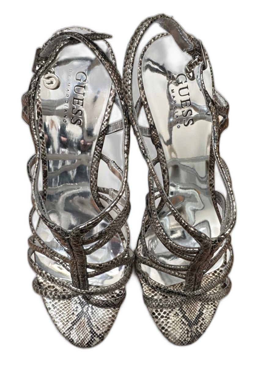 Guess · Strappy Heeled Sandal · 7.5 · Silver