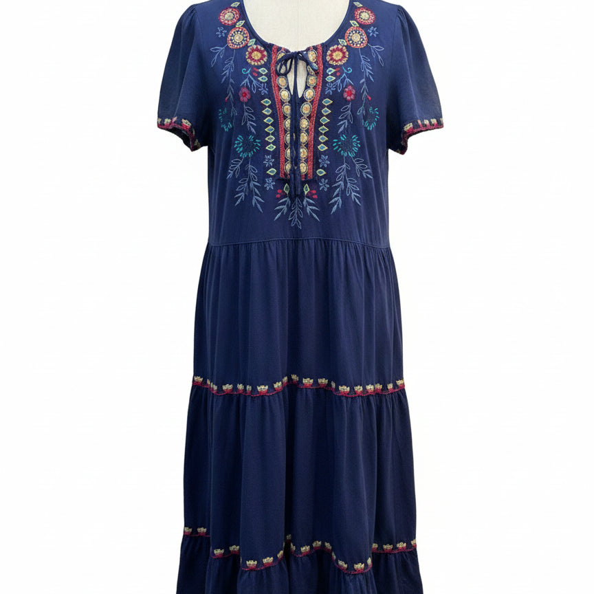 Johnny Was · NavyMulti Embroidered · Medium · NavyMulti
