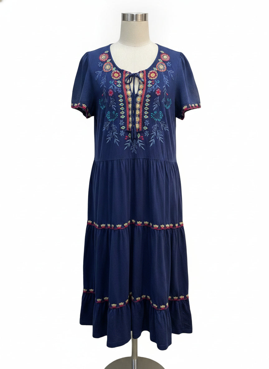 Johnny Was · NavyMulti Embroidered · Medium · NavyMulti