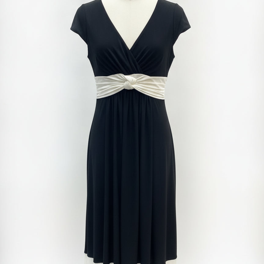 Jones NY · Cap Sleeve Dress · 8 · Black/White