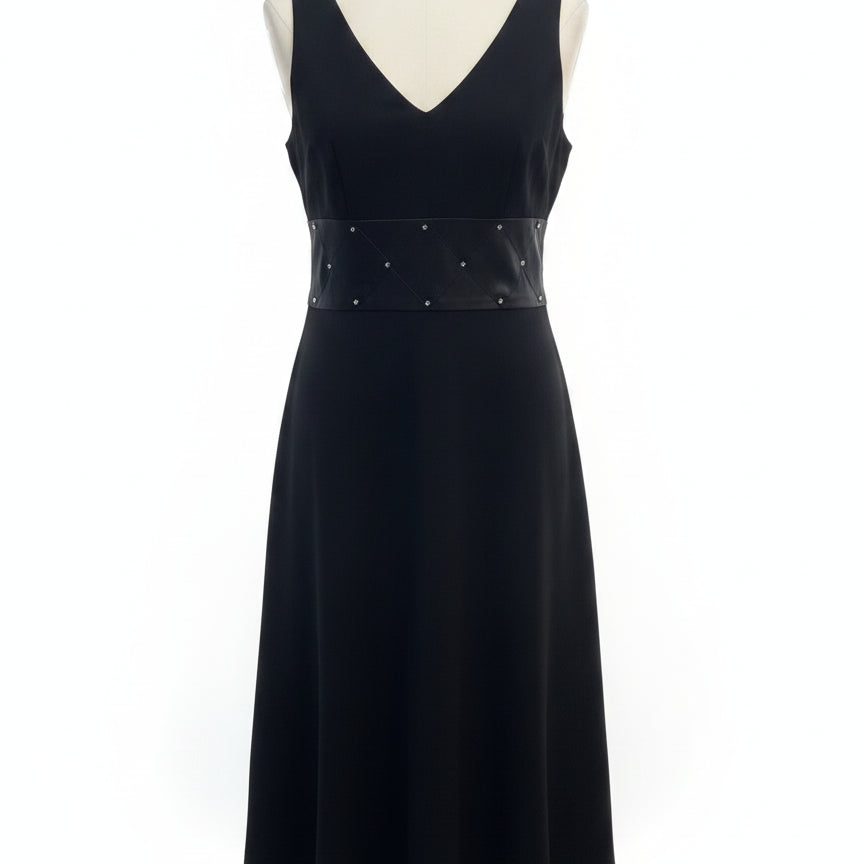 evan picone black dress 80s Velvet 19 inches Evan Picone Black Velvet Sleeveless