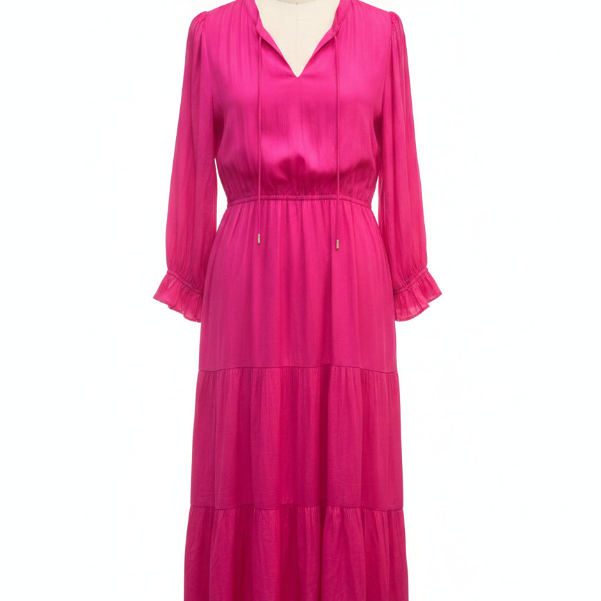 SkiesAreBlue · 3/4 Sleeve Dress · Medium · Hot Pink