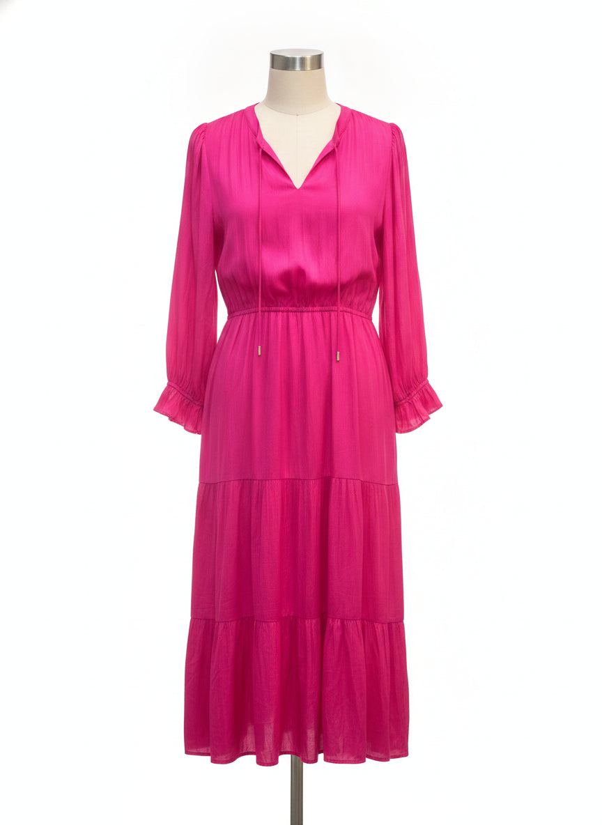 SkiesAreBlue · 3/4 Sleeve Dress · Medium · Hot Pink