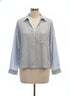 Max Studio · LongSleeve Top · Small · White Blue