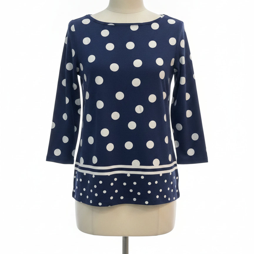 Talbots · Polka-Dots and Stripes · Small · NavyWhite
