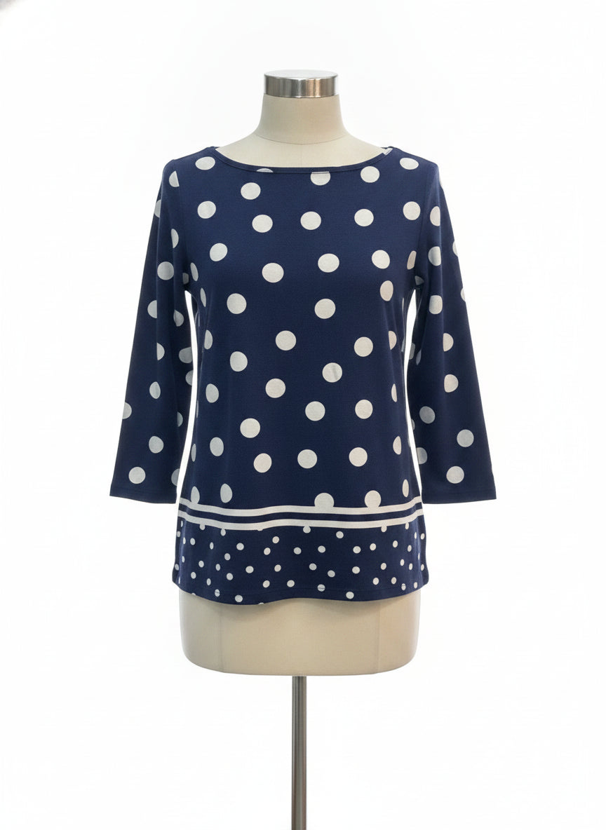 Talbots · Polka-Dots and Stripes · Small · NavyWhite