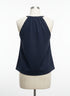 Michael Kors · Goldtone Chain Detail Sleeveless Top · Large · Navy
