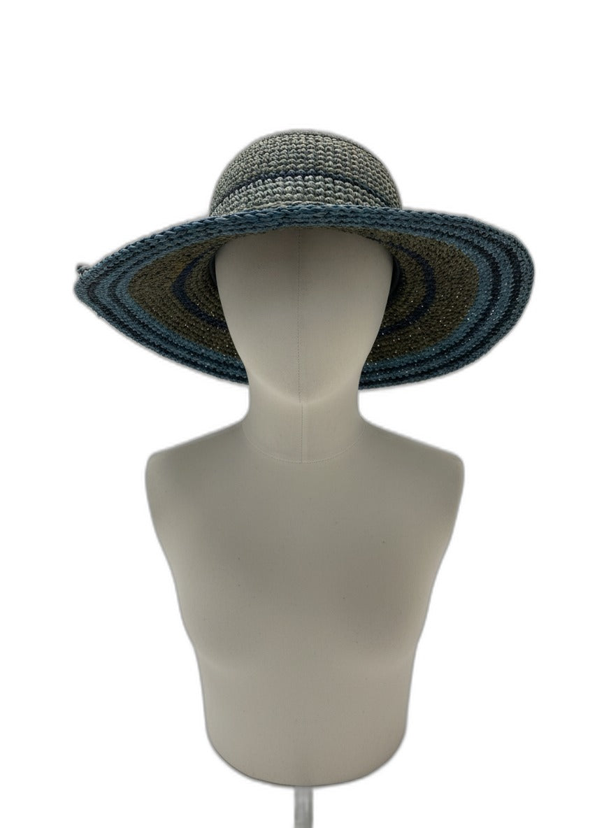 Sun&Sand · Crochet Raffia Wide Brim Sun Hat · OS · TealOlive