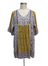 Sundance · Boho Chic Dress · Small P · MustardNavy