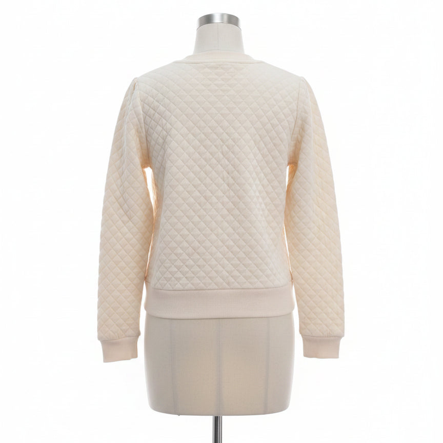 Walter Hagen · Quilted Sweatshirt · Large · Cream