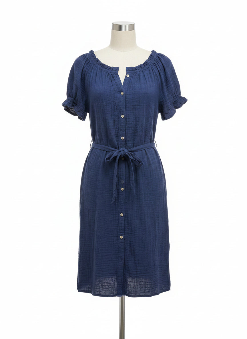Tommy Bahama · Belted Dress · Small · Navy