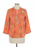 George · LongSleeve Shirt · 1X · Orange Floral Paisley