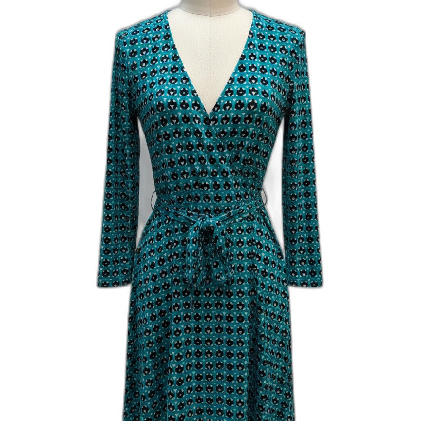 Leota · Faux wrap dress · Small · NavyBlk