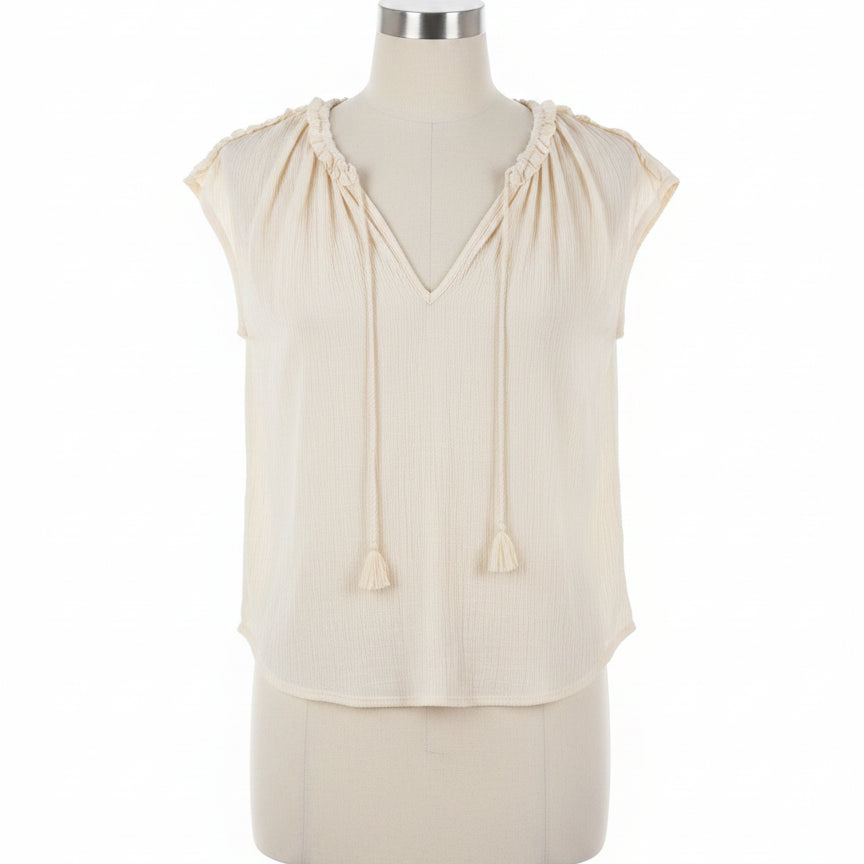 Max Studio · Cap Sleeve Top · Medium · Cream