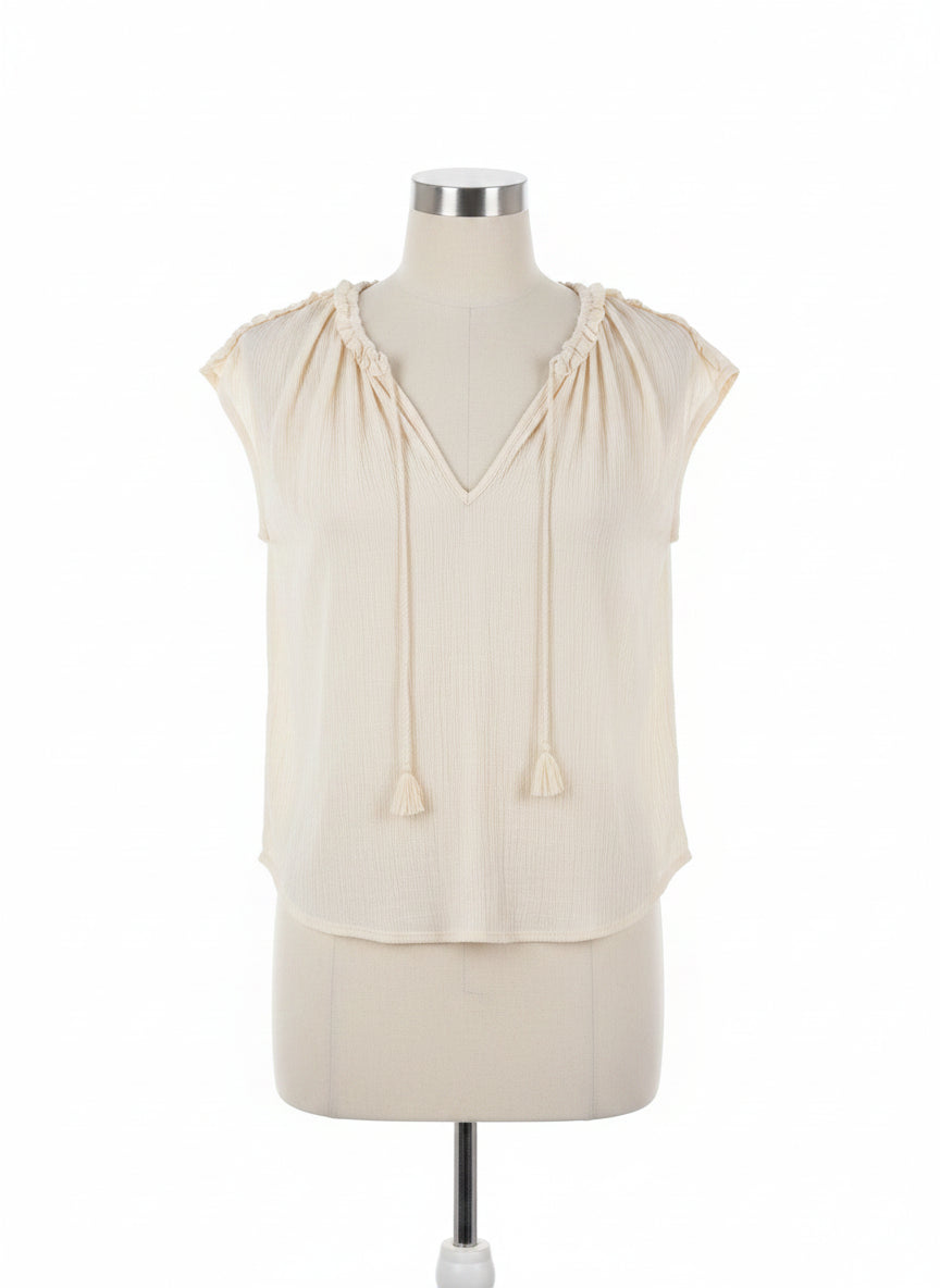 Max Studio · Cap Sleeve Top · Medium · Cream