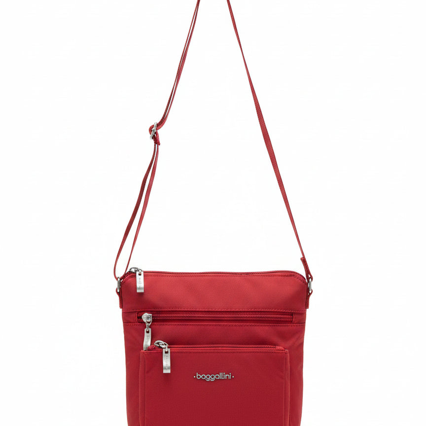 Baggallini · Pocket crossbody with RFID · One Size · Ruby