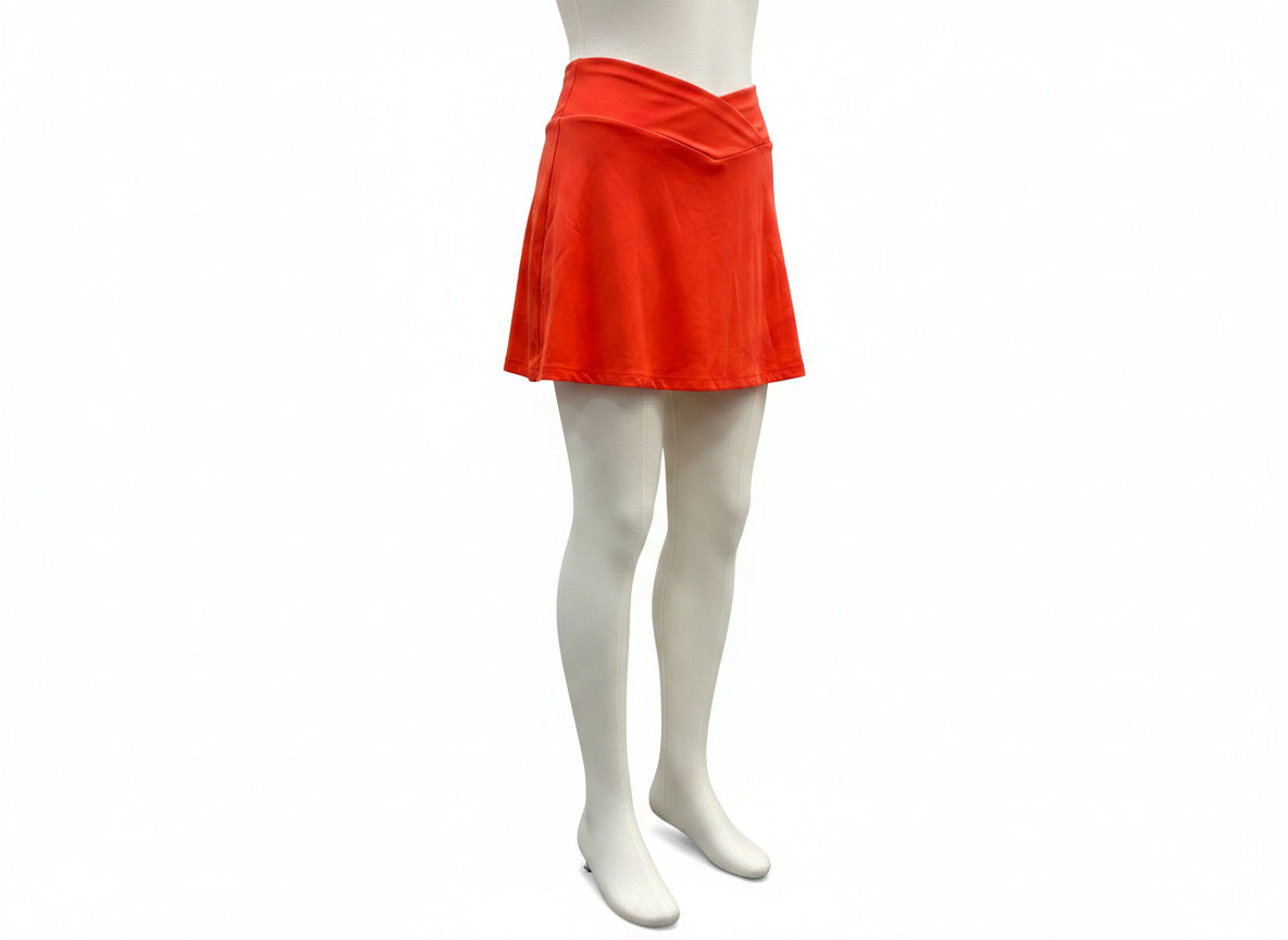Logilates · Crisscross Slit Skort · XLarge · Spicy Orange