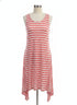 Sundance · The Calpurnia Linen Striped Dress w/Slip · Large · CoralCream