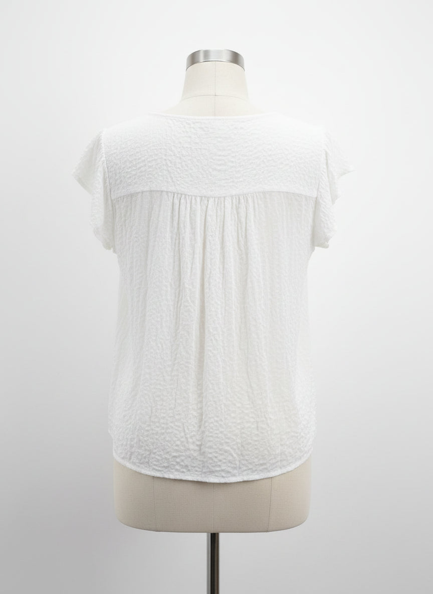 Jane&Delancey · Flutter Sleeve Top · XLarge · White