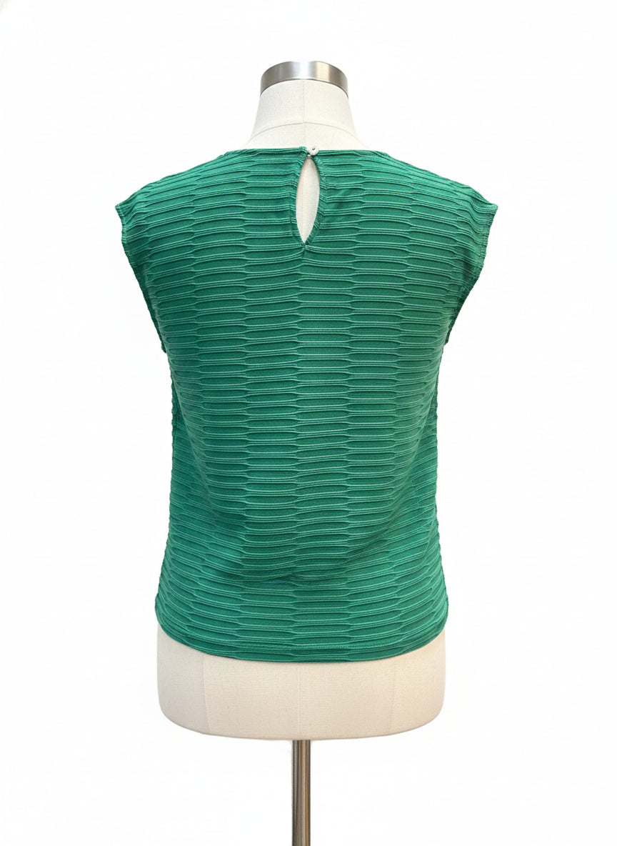 Anthropologie · Blue Tassel Cap Sleeve · Small · Green
